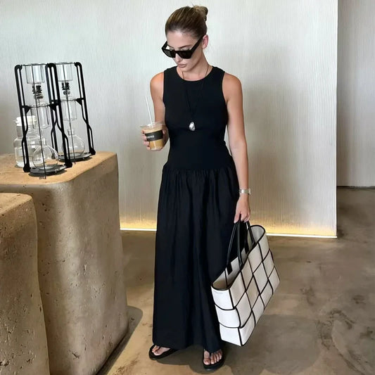 EMMA | Elegant Long Dresses 2025 – Women’s Sleeveless Black Fashion